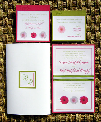 Pink and Green Wedding Invitations 05 Pink and Green 05