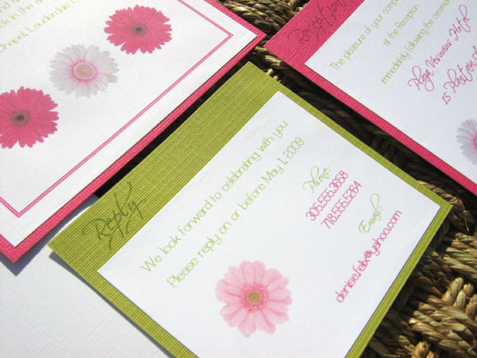 Pink and Green Wedding Invitations 06 Pink and Green 06