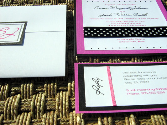 Pink and Black Wedding Invitation 03 Pink and Black 03