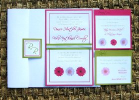 Pink and Green Wedding Invitations 01