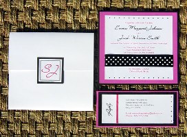 Pink and Black Wedding Invitation 01