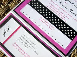 Pink and Black Wedding Invitation 02