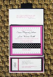 Pink and Black Wedding Invitation 08