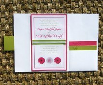 Pink and Green Wedding Invitations 04