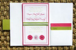 Pink and Green Wedding Invitations 07