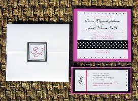 Pink and Black Wedding Invitation 01